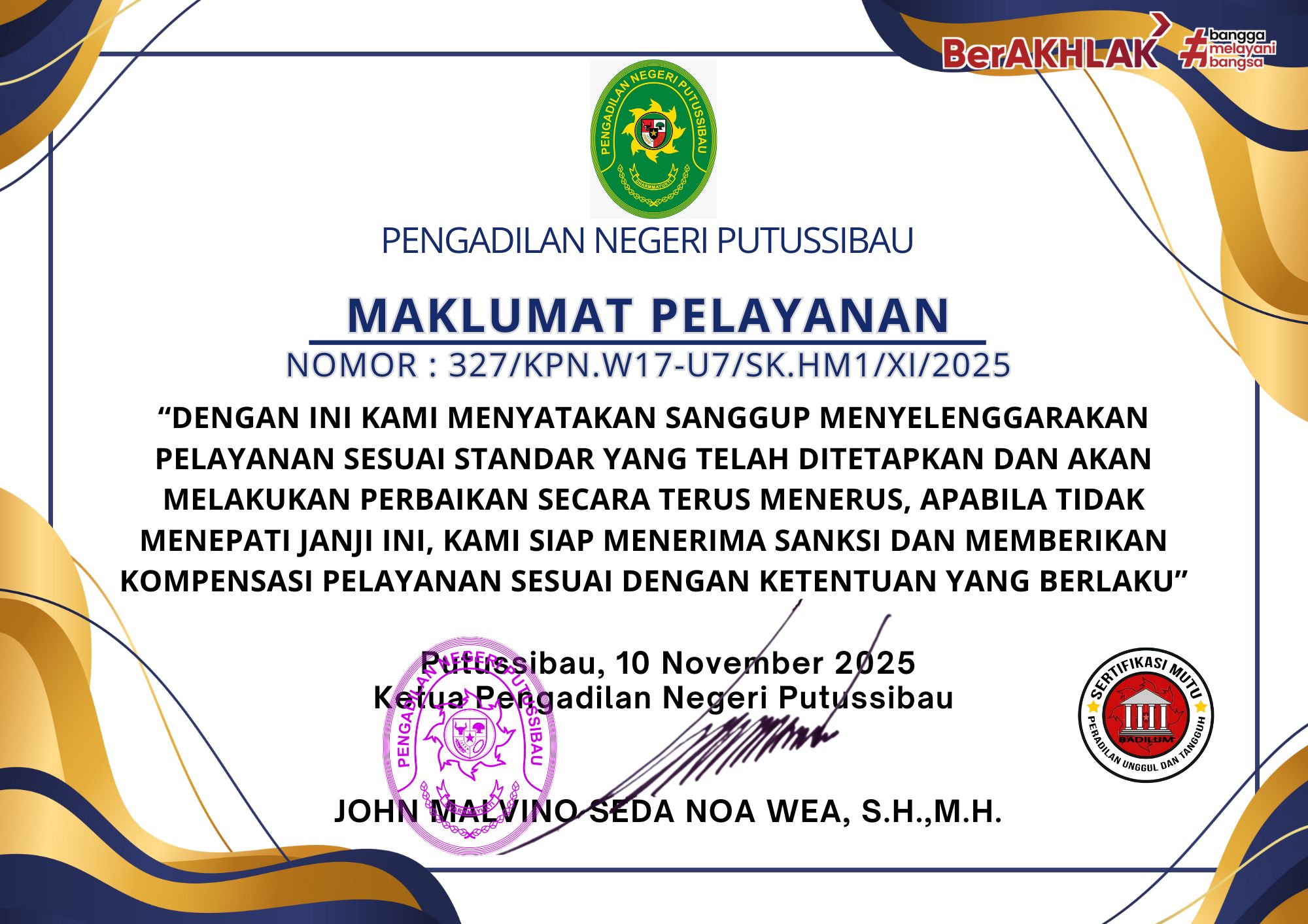 Maklumat Pelayanan